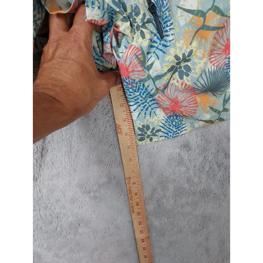 Aftco Swim Trunks Mens Large Floral Fishing Drawstring Lined Elastic Waist Fish